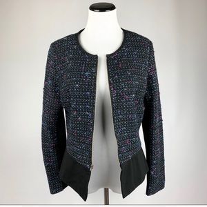 Anthropologie Nell multicolor tweed zipper blazer